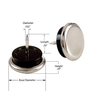 Heavy-Duty Cushioned Nail on Glide <br>Chrome Metal Slider