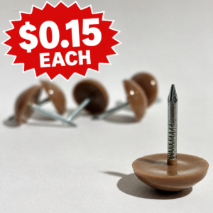 5/8' Rounded Nail-on Furniture Glides- Low-Profile Plastic Furniture Sliders