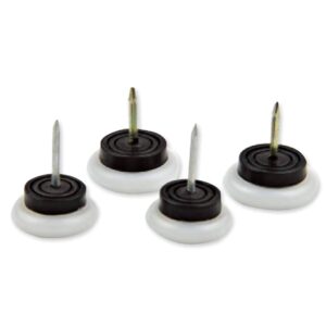 4 Pack- 3/4 in Cushioned Furniture Nail-on Plastic Glide/Slider