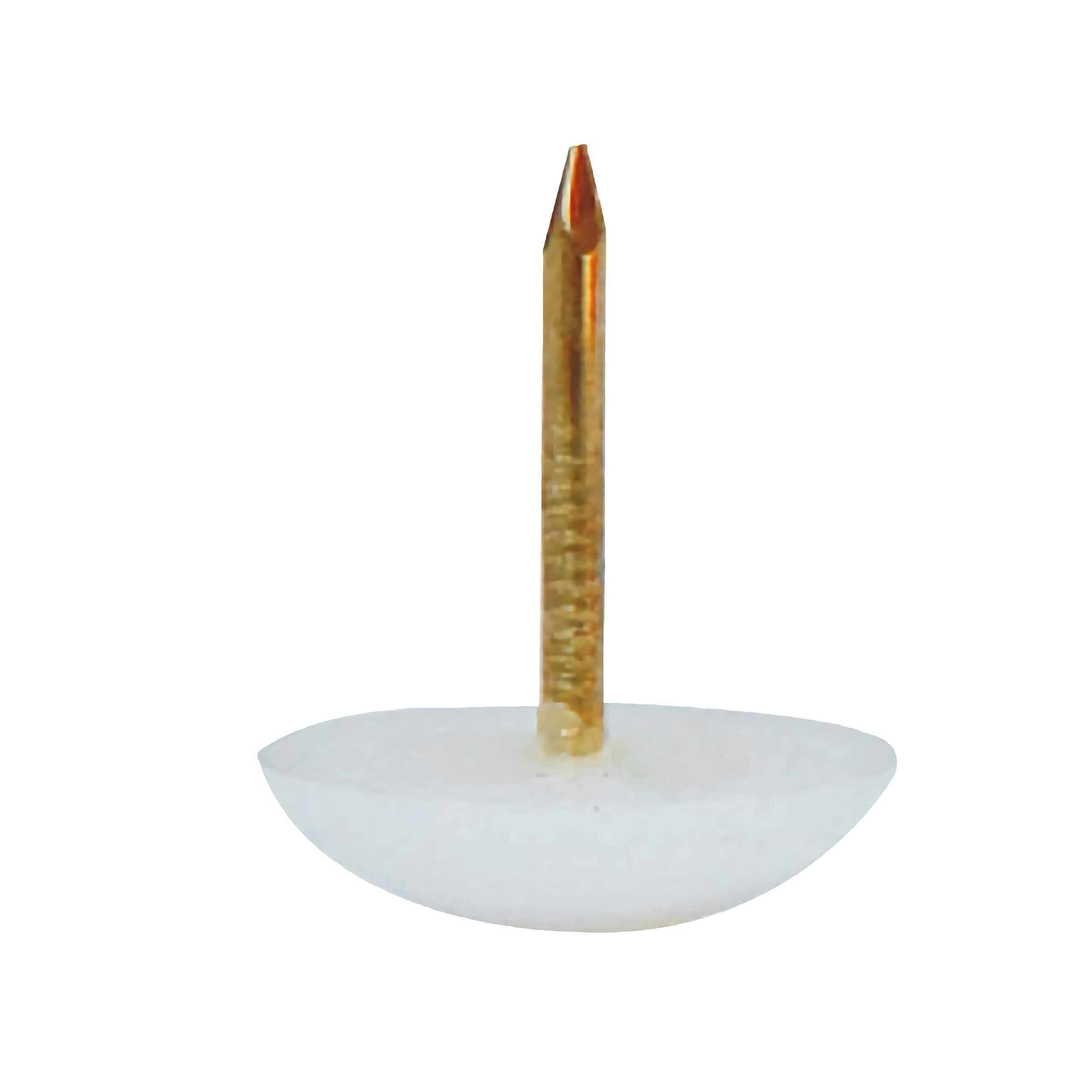 1/2 in Low-Profile Nail on Glide/Tack<br> White Rounded Slider - Image 6