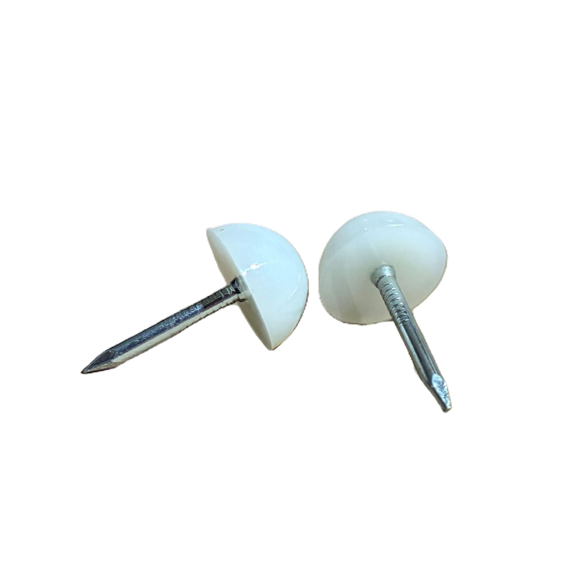 1/2 in Low-Profile Nail on Glide/Tack<br> White Rounded Slider - Image 5