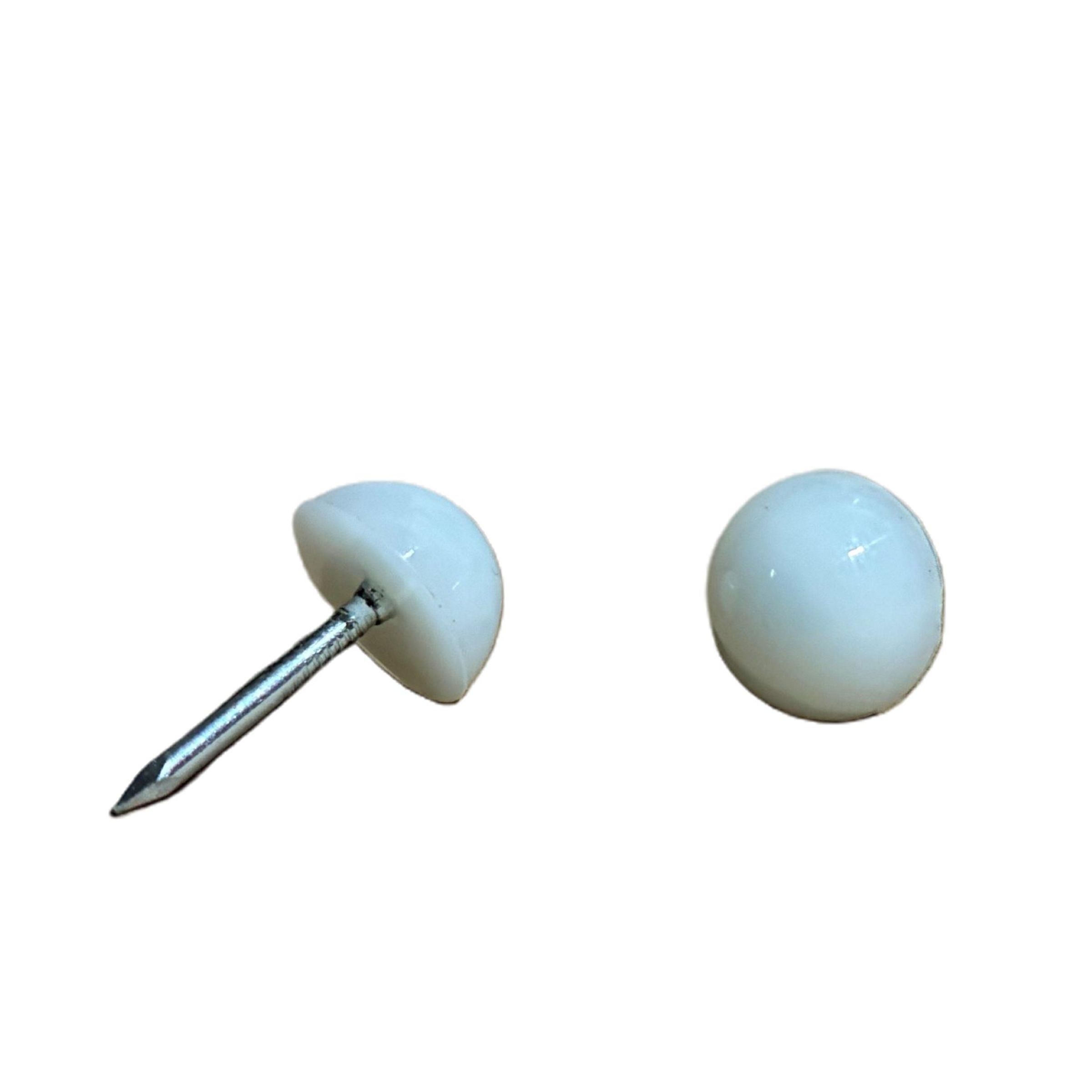 1/2 in Low-Profile Nail on Glide/Tack<br> White Rounded Slider - Image 4