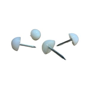 1/2 in Low-Profile Nail on Glide/Tack<br> White Rounded Slider
