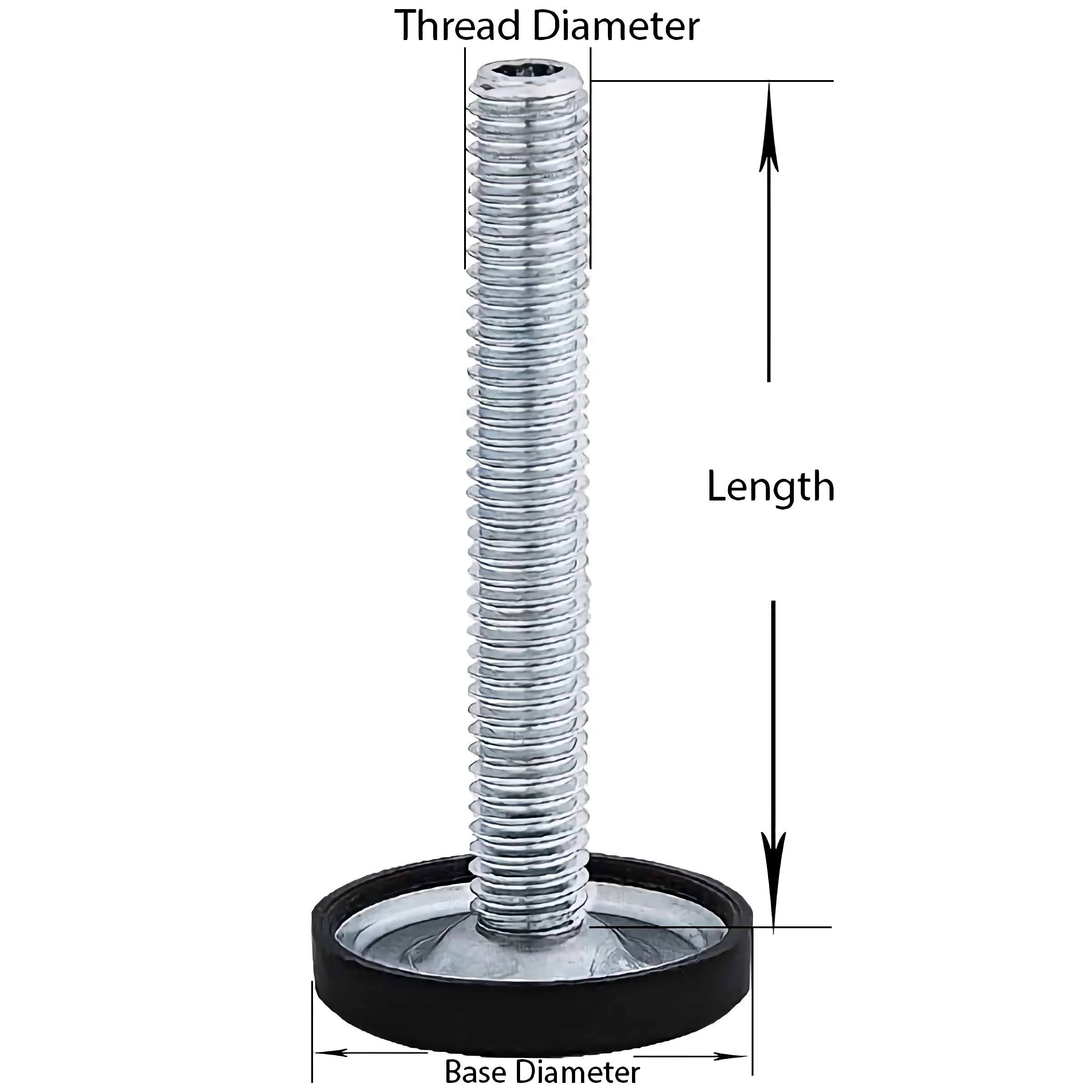 thumbnail interactive-video image 1 of Universal Adjustable Furniture Base Leveling Glide With Bracket – Set Of 4, Zinc Plated 1 of 6